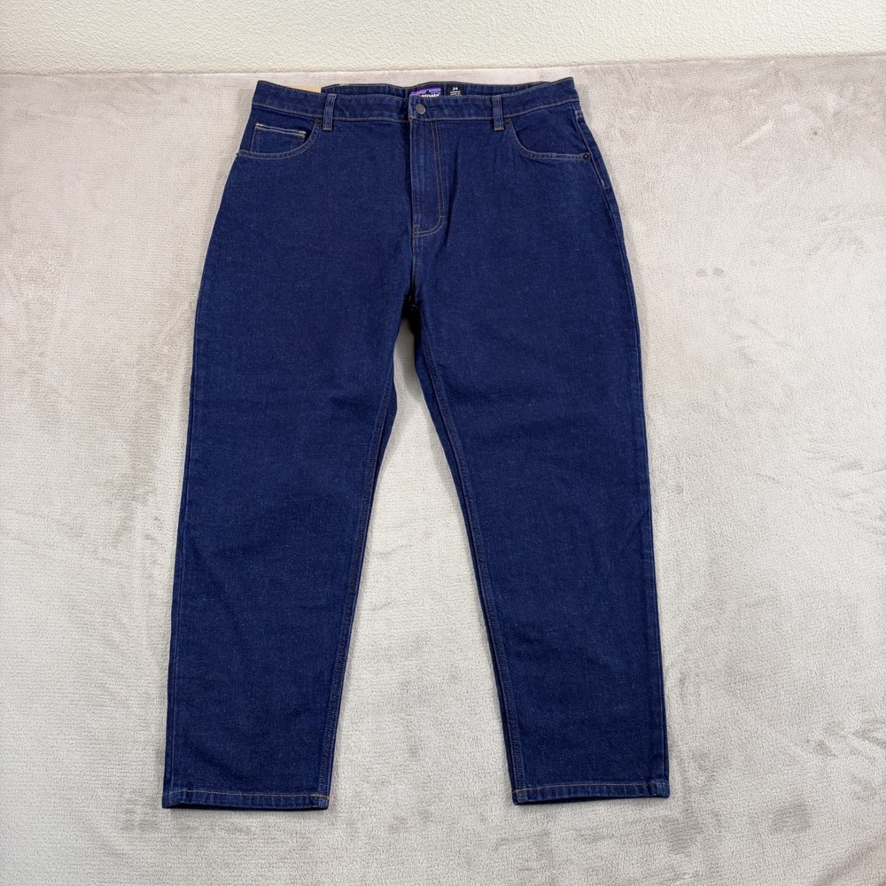 Patagonia Straight Fit Jeans Blue Organic Denim Women 38x27 (Tag 34) GorpCore
